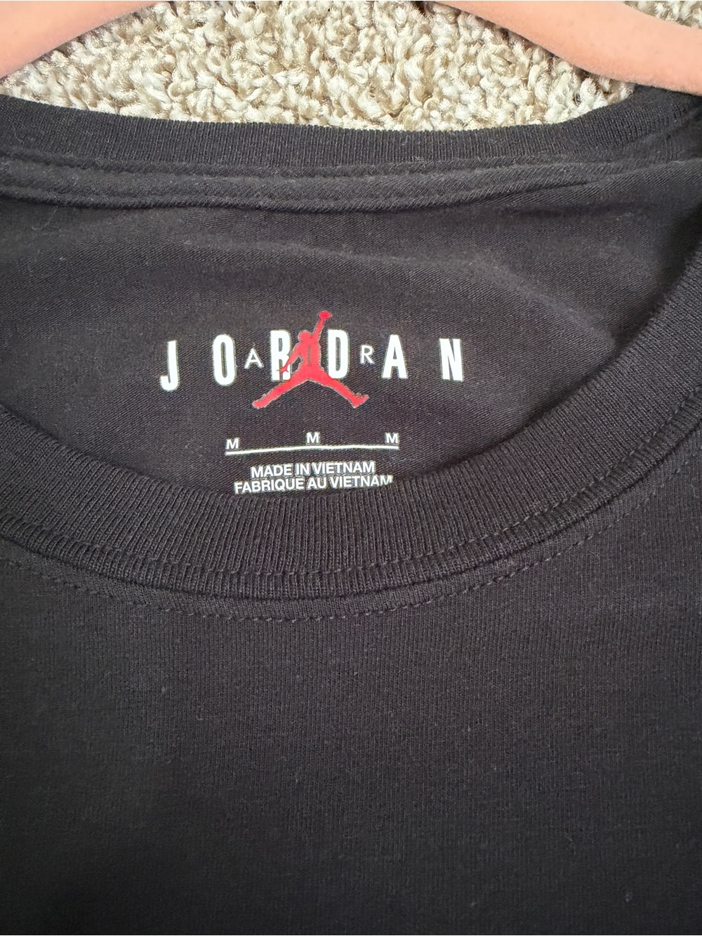 Jordan Black Crewneck Tee with Red Jumpman Logo - Picture 3 of 3